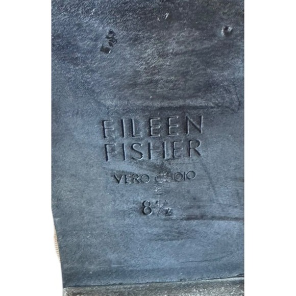 Eileen Fisher Womens Sandals Vero Cuoio Leather Peep Toe Back Zip Heeled 8.5M - Picture 6 of 9